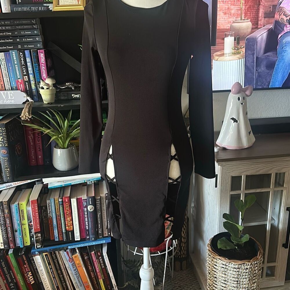 No brand Size S Black Long Sleeve Mini Black dress